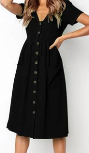 VESTIDO SIMPLES COM BOTOES